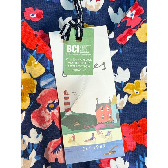 Joules Vibrant Blue Floral Midi Dress - Picture 12 of 16